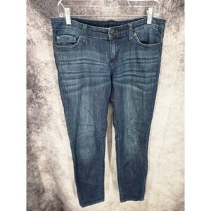 Gap Jeans Womens 2 /‎ 26R Blue Skinny Fit Mid Rise Medium Wash Whiskers Stretch
